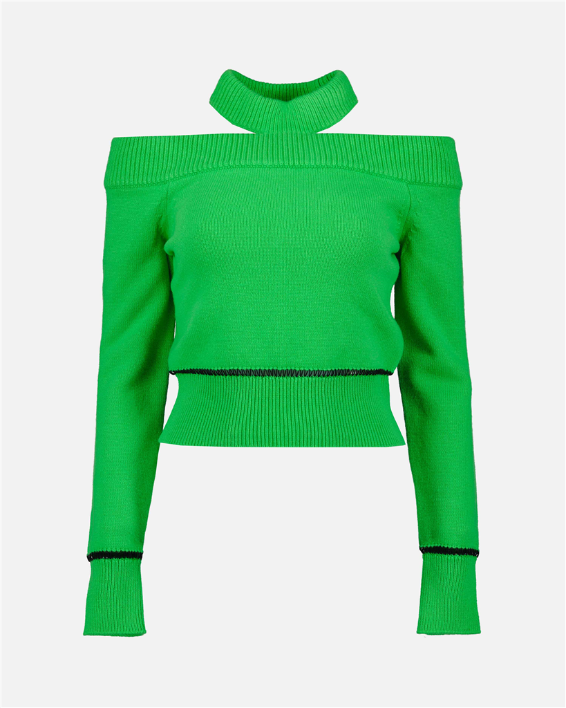 Maille Pull à découpes Alexander McQueen Vert Femme