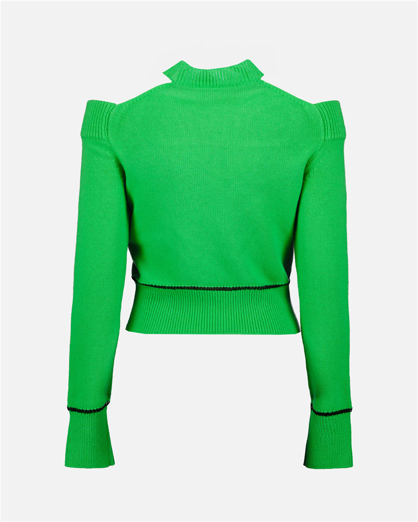 Maille Pull à découpes Alexander McQueen Vert Femme