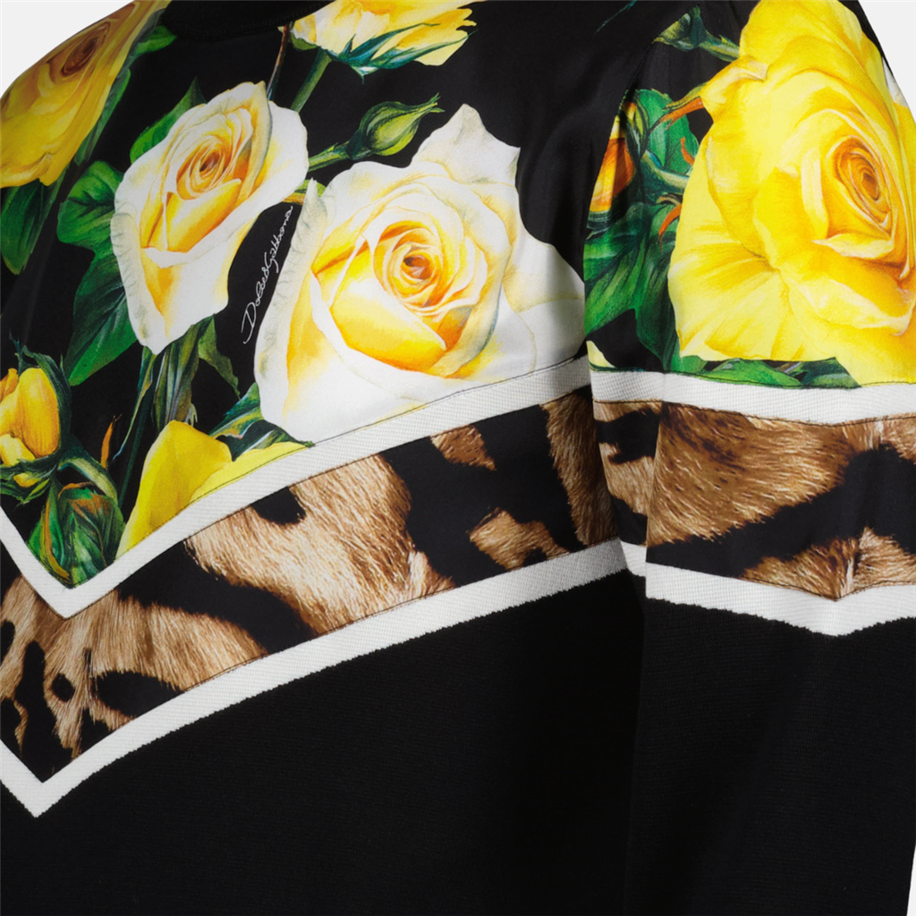 Maille Pull à fleurs Dolce & Gabbana Noir Homme