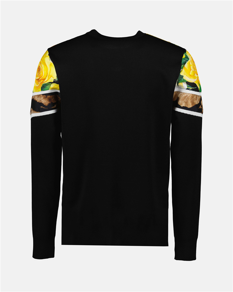Maille Pull à fleurs Dolce & Gabbana Noir Homme