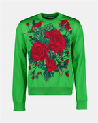 Malhas Pull à imprimé roses Dolce & Gabbana Verde Homme