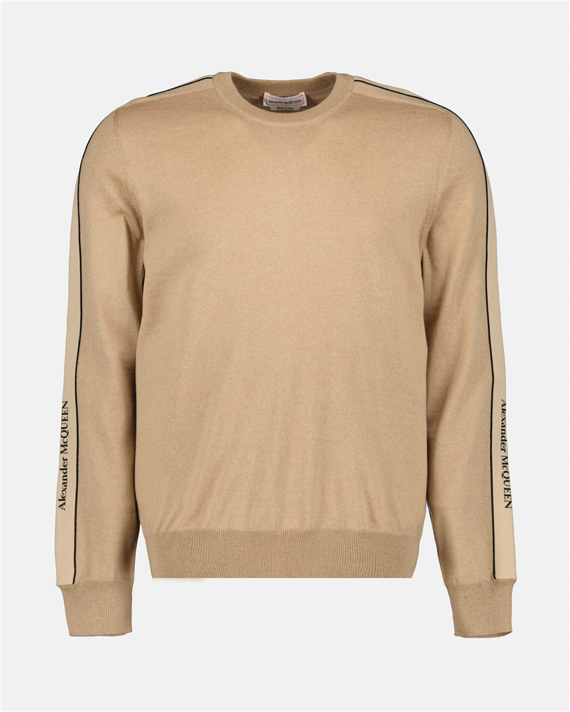 Maille Pull à logo Alexander McQueen Beige Homme