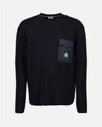 Maille Pull à logo Moncler Bleu Homme