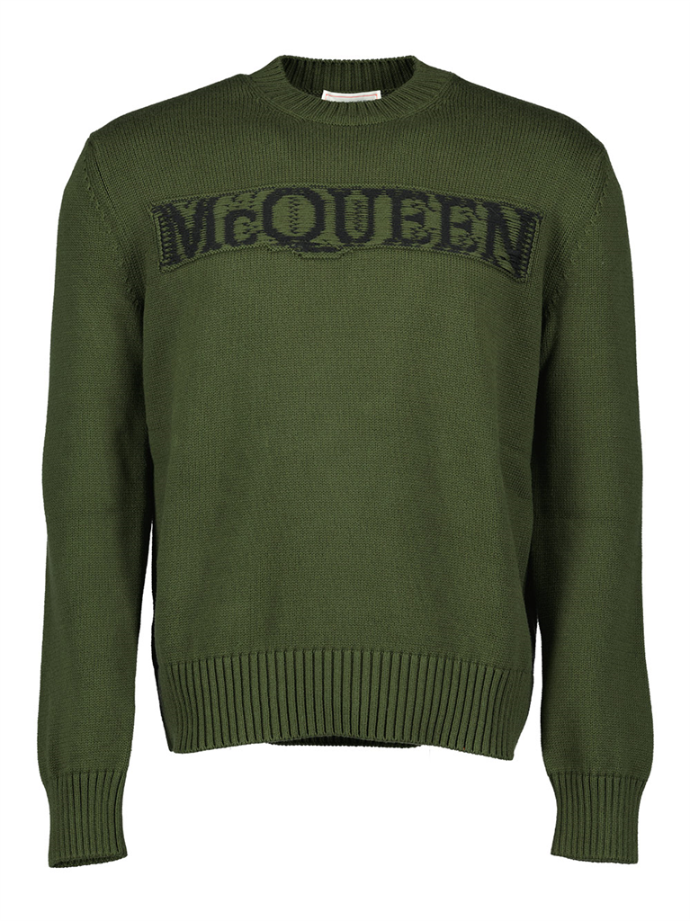 Maille Pull à logo Alexander McQueen Vert Homme