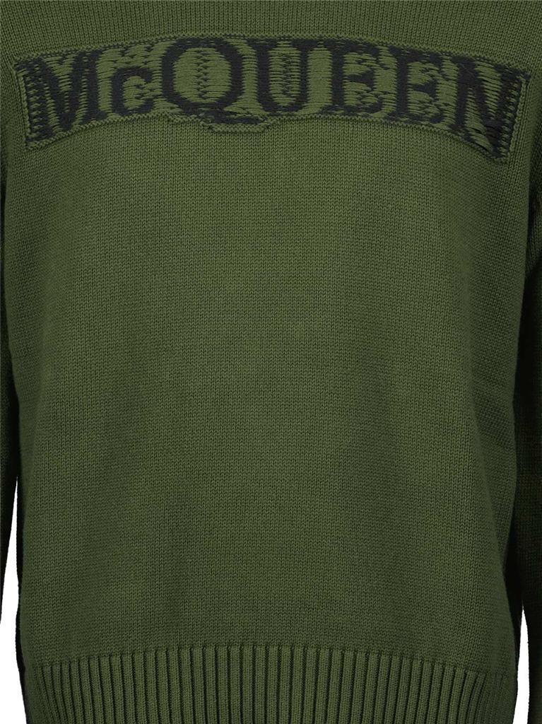 Maille Pull à logo Alexander McQueen Vert Homme