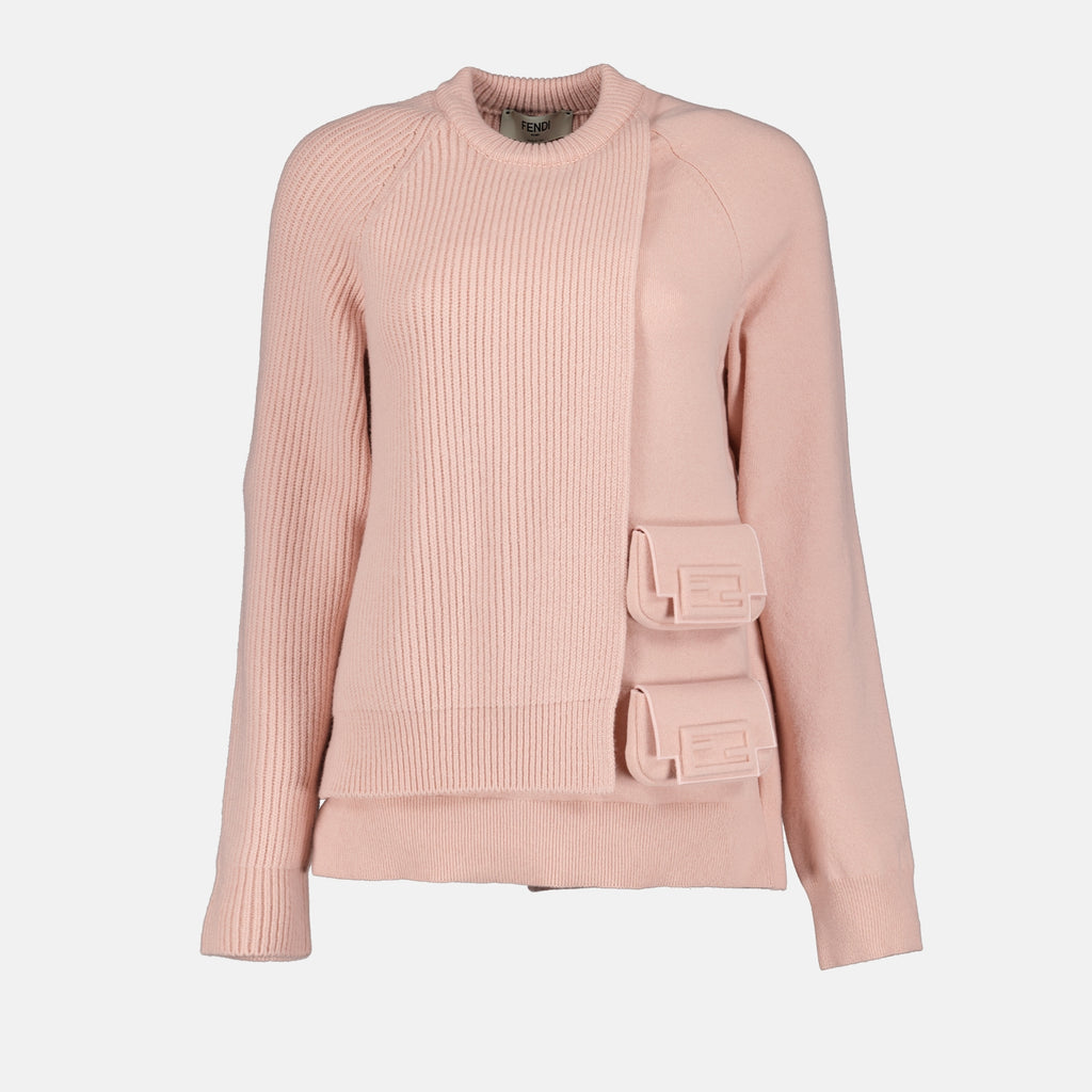 Maille Pull à poches Fendi Rose Femme
