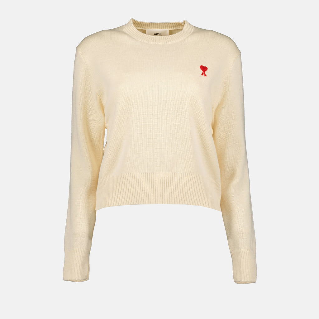 Maille Pull Ami de coeur Ami PARIS Beige Femme