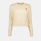 Maille Pull Ami de coeur Ami PARIS Beige Femme