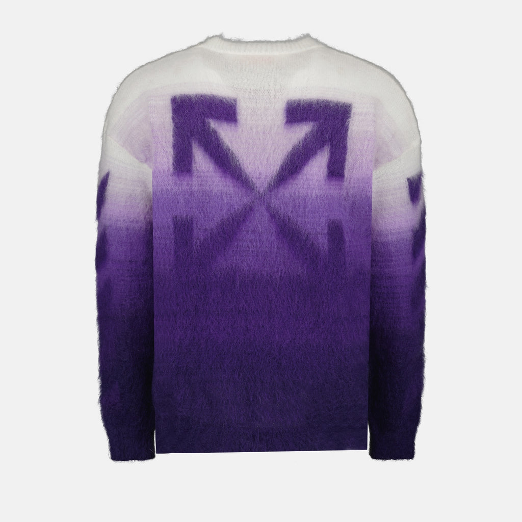 Maille Pull Arrow Brushed Off-White Violet Homme