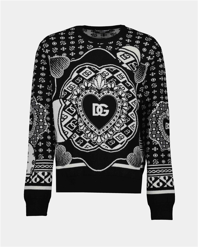 Maille Pull Bandana Dolce & Gabbana Noir Homme