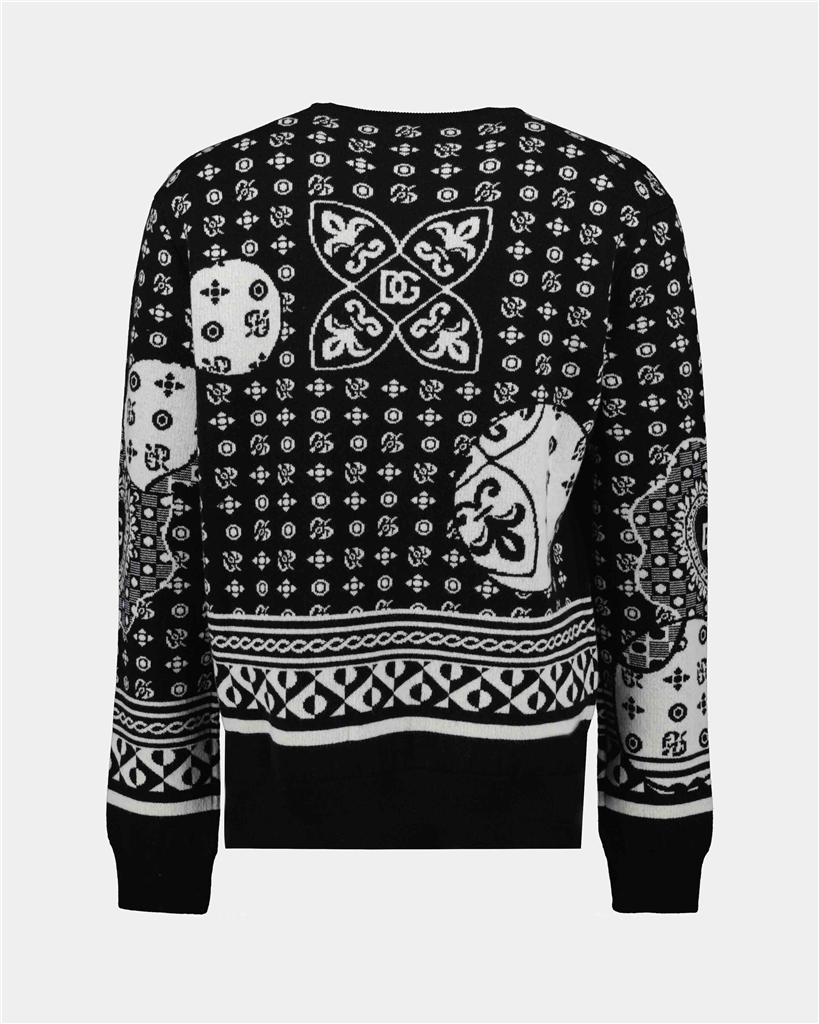 Maille Pull Bandana Dolce & Gabbana Noir Homme