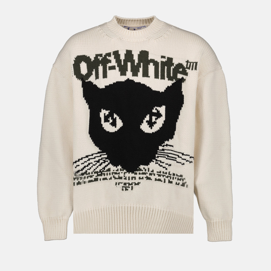 Prendas de punto Pull Cat Chunky Off-White Beige Homme