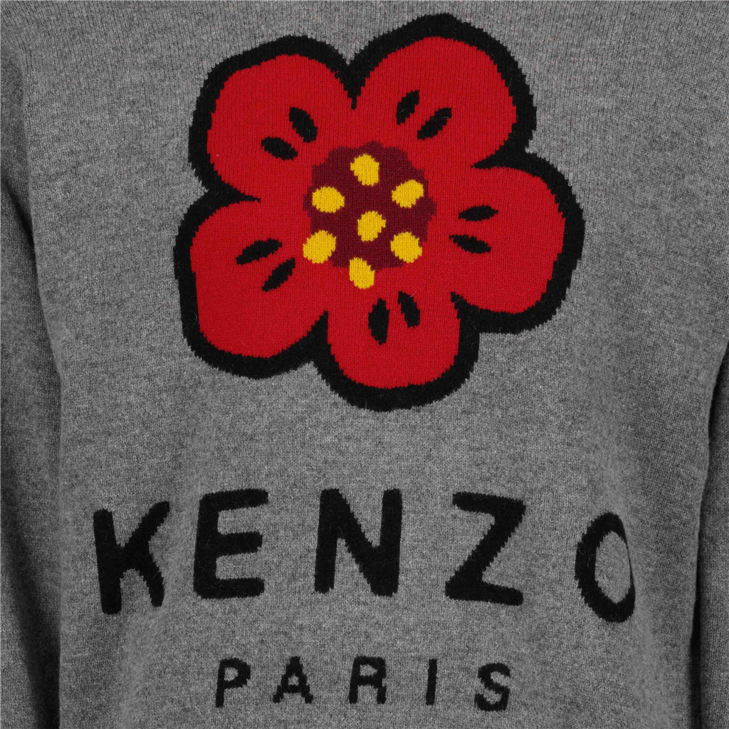 ニットウェア ボケフラワーセーター Kenzo グレー 男