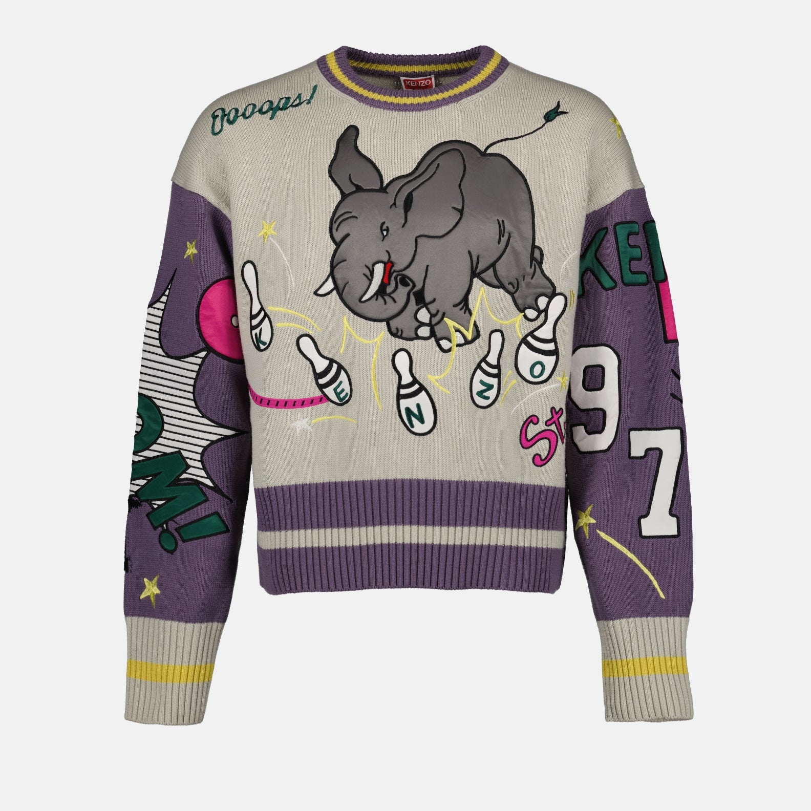 Maglieria Pull Bowling Elephant Kenzo Viola Homme