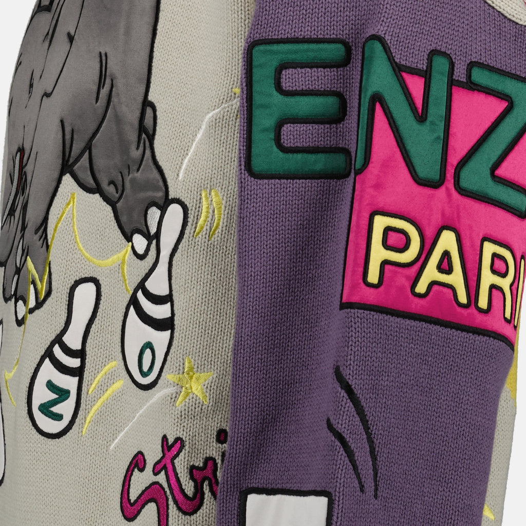 Prendas de punto Pull Bowling Elephant Kenzo Púrpura Homme