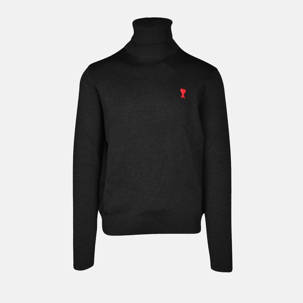 Maille Pull Ami de Cœur Ami PARIS Noir Homme