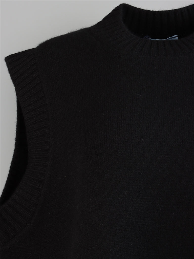 니트웨어 Pull en laine sans manches Prada 검은색 Femme