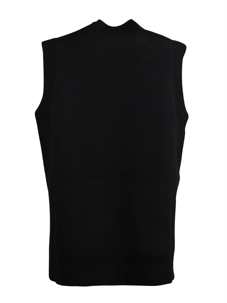 Malhas Pull en laine sans manches Prada Preto Femme