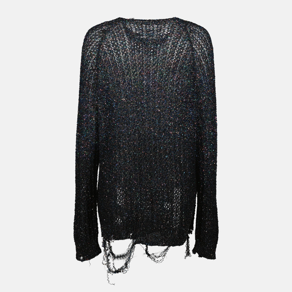 Maille Pull à sequins battus Maison Margiela Bleu Femme
