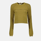 니트웨어 Pull en maille Victoria Beckham 카키색 옷감 Femme
