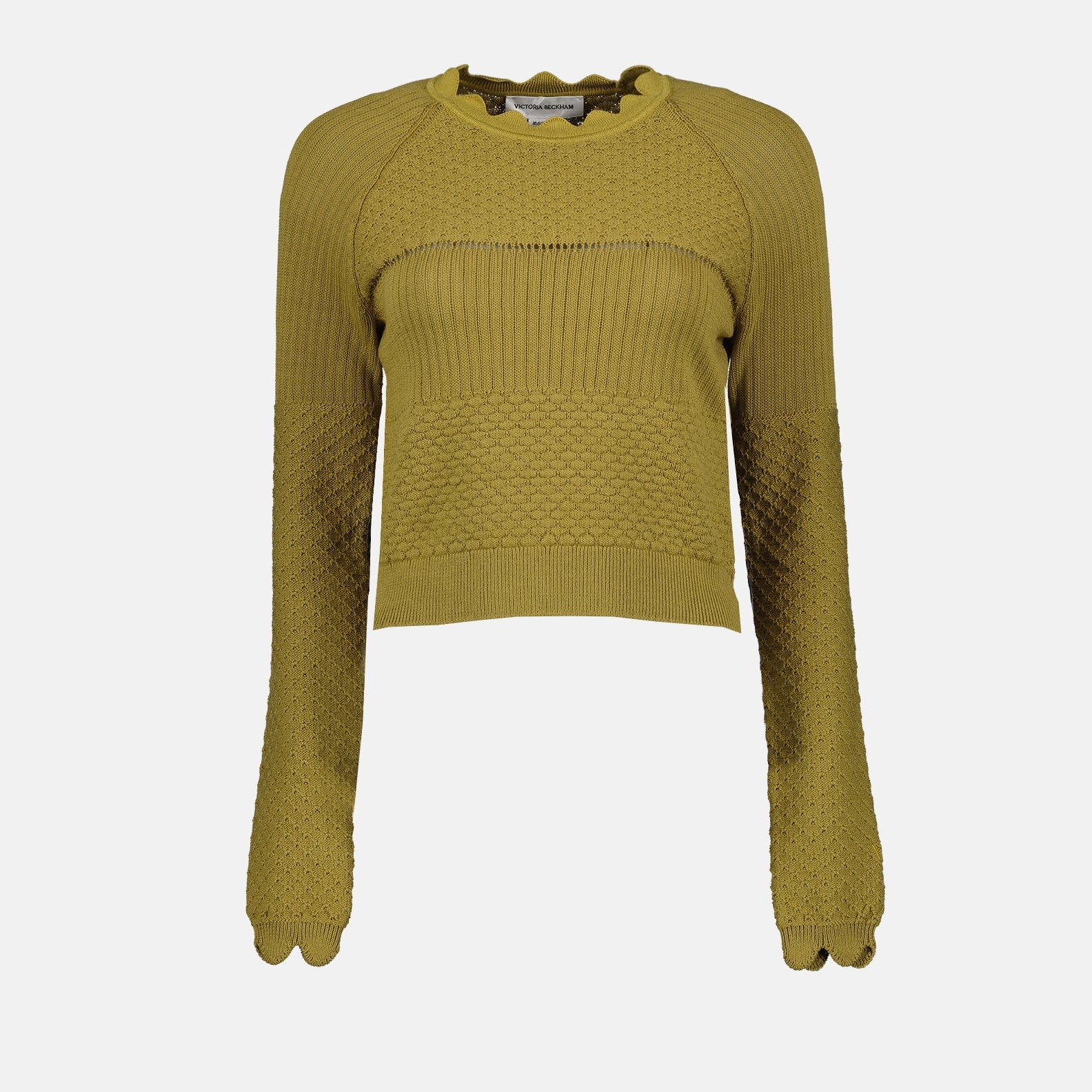 니트웨어 Pull en maille Victoria Beckham 카키색 옷감 Femme