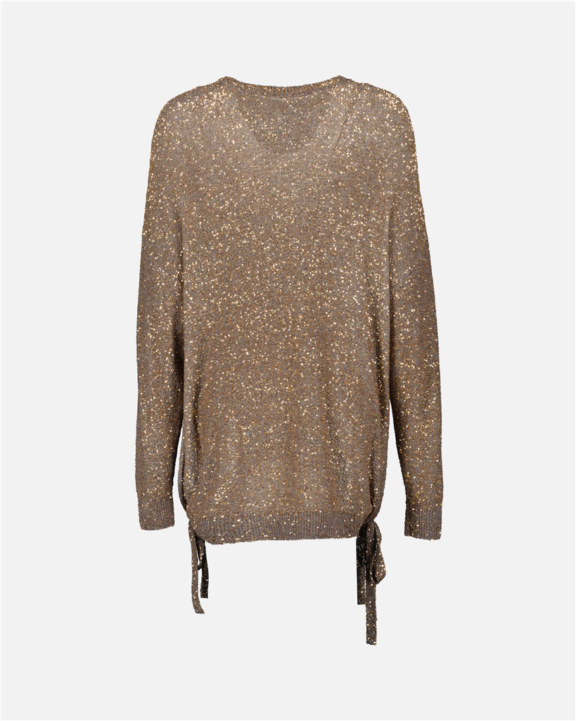Robes Pull en sequins Stella McCartney Marron Femme