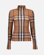 Malhas Pull fin à carreaux Burberry Marrom Femme