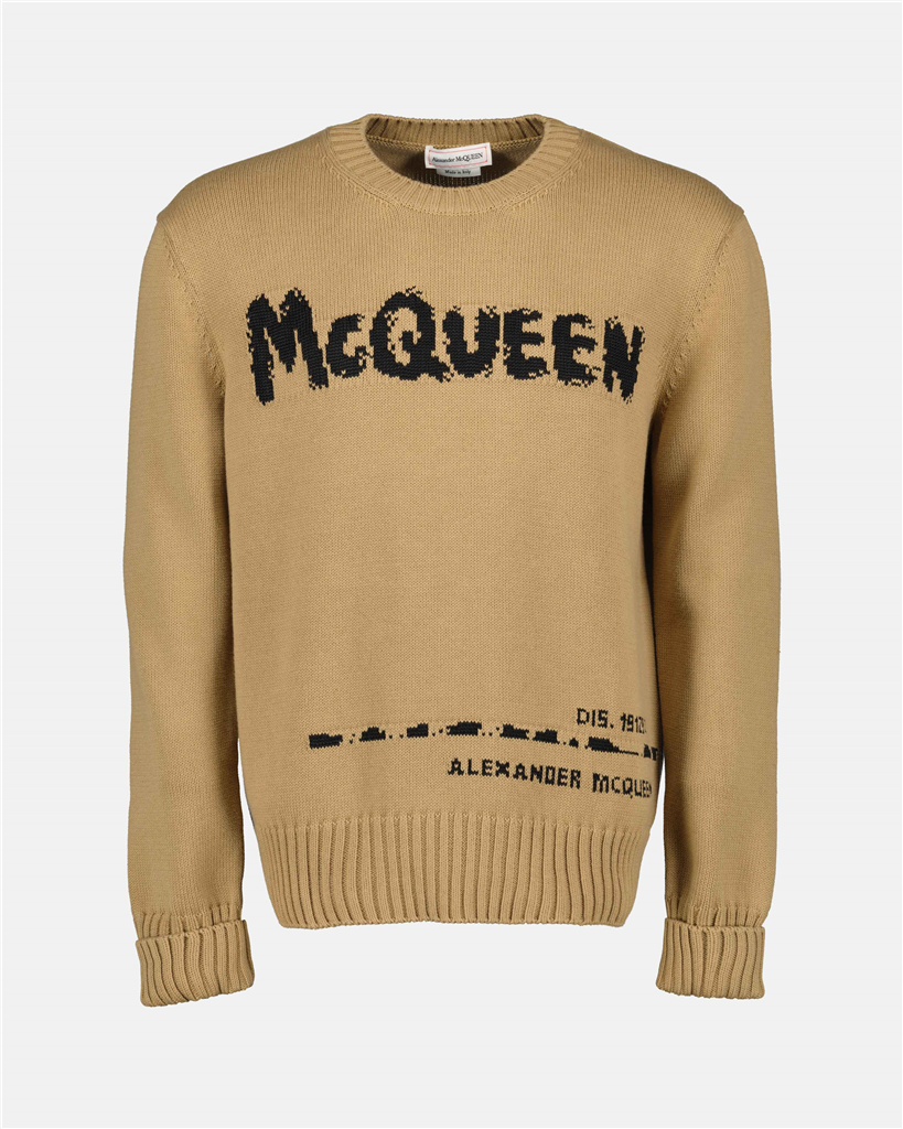니트웨어 Pull Graffiti Alexander McQueen 베이지 Homme