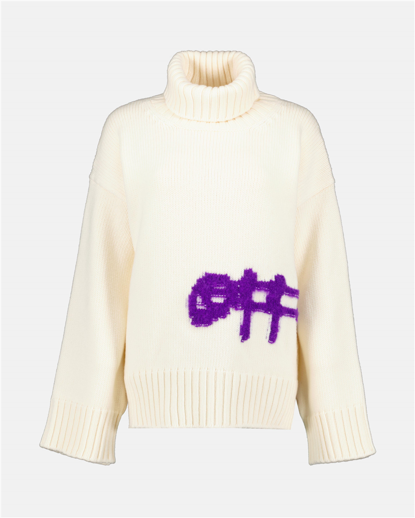 스웨트셔츠 Pull Intarsia Blanc Off-White 하얀색 Femme