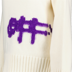 스웨트셔츠 Pull Intarsia Blanc Off-White 하얀색 Femme