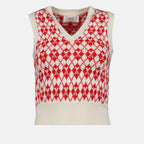 Knitwear Sleeveless jacquard sweater Ami PARIS Red Women
