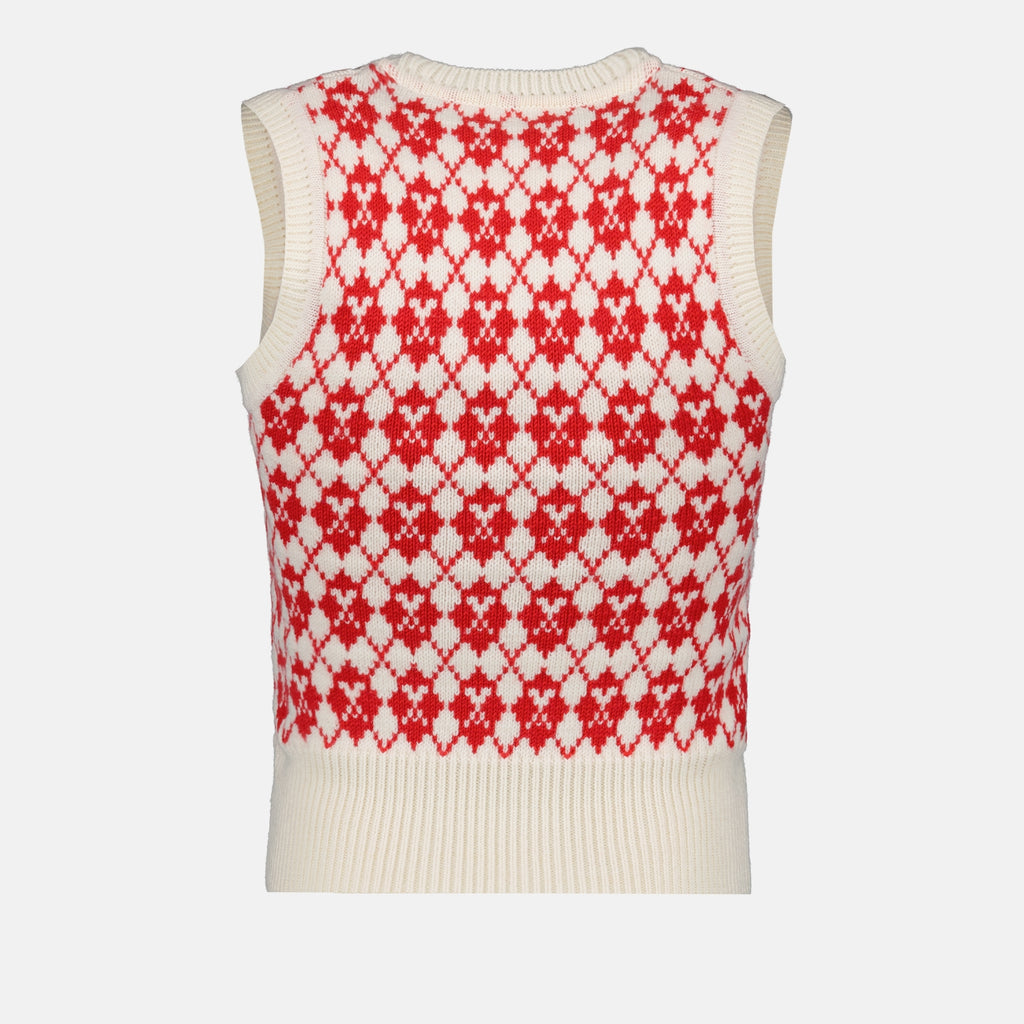 Knitwear Sleeveless jacquard sweater Ami PARIS Red Women