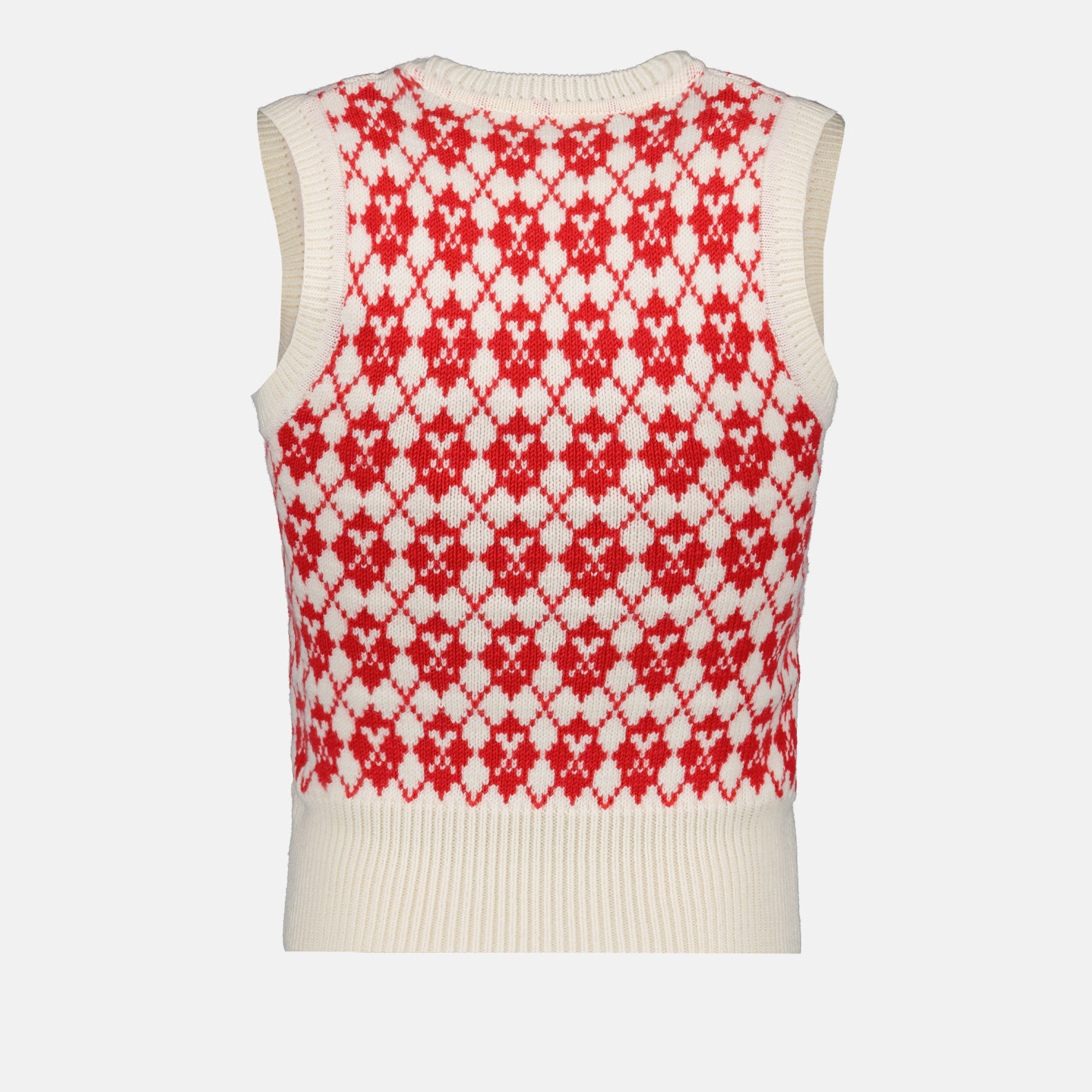 니트웨어 Pull jacquard sans manches Ami PARIS 빨간색 Femme