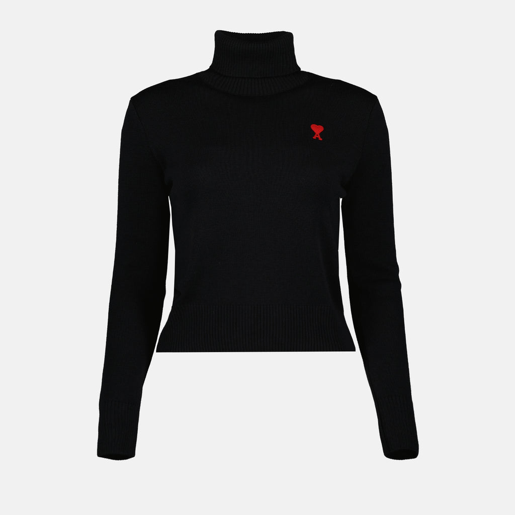 Maglieria Pull col roulé Ami PARIS Nero Femme