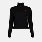 Maglieria Pull col roulé Ami PARIS Nero Femme