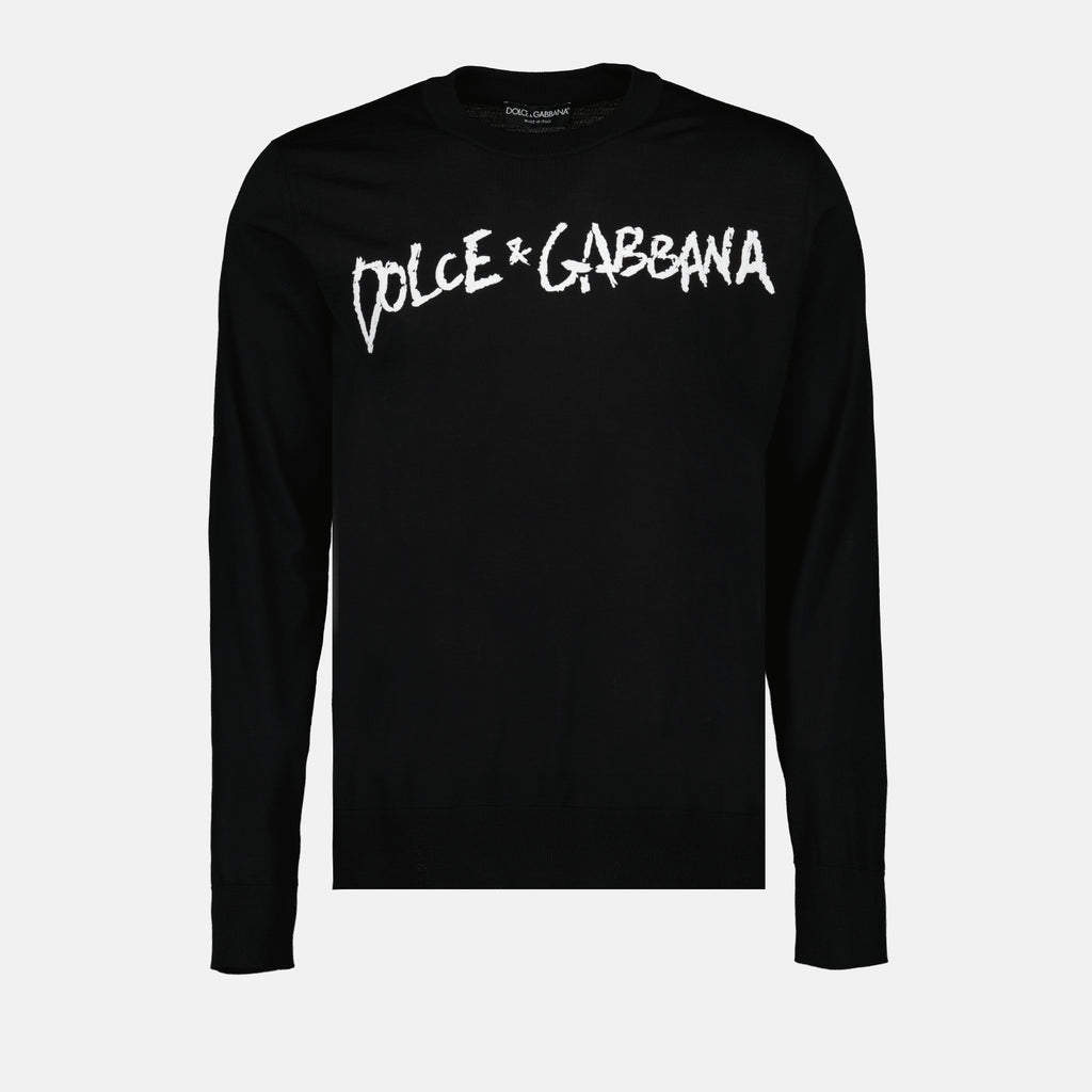 Maille Pull à logo Dolce & Gabbana Noir Homme
