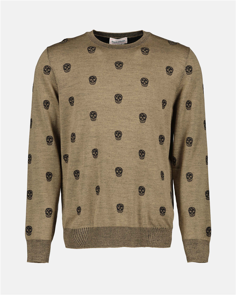 니트웨어 Pull Skull Alexander McQueen 녹색 Homme