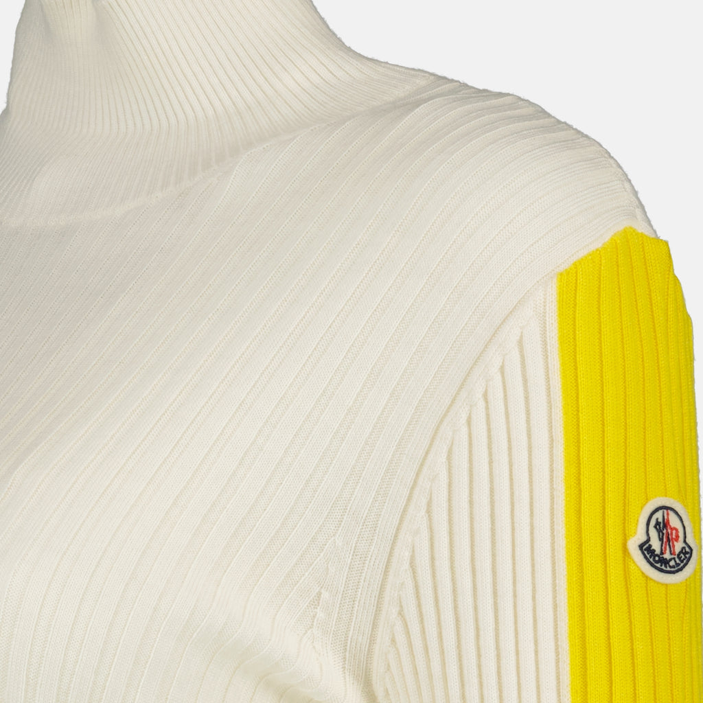 Malhas Pulôver T-Neck Moncler Bege Femme