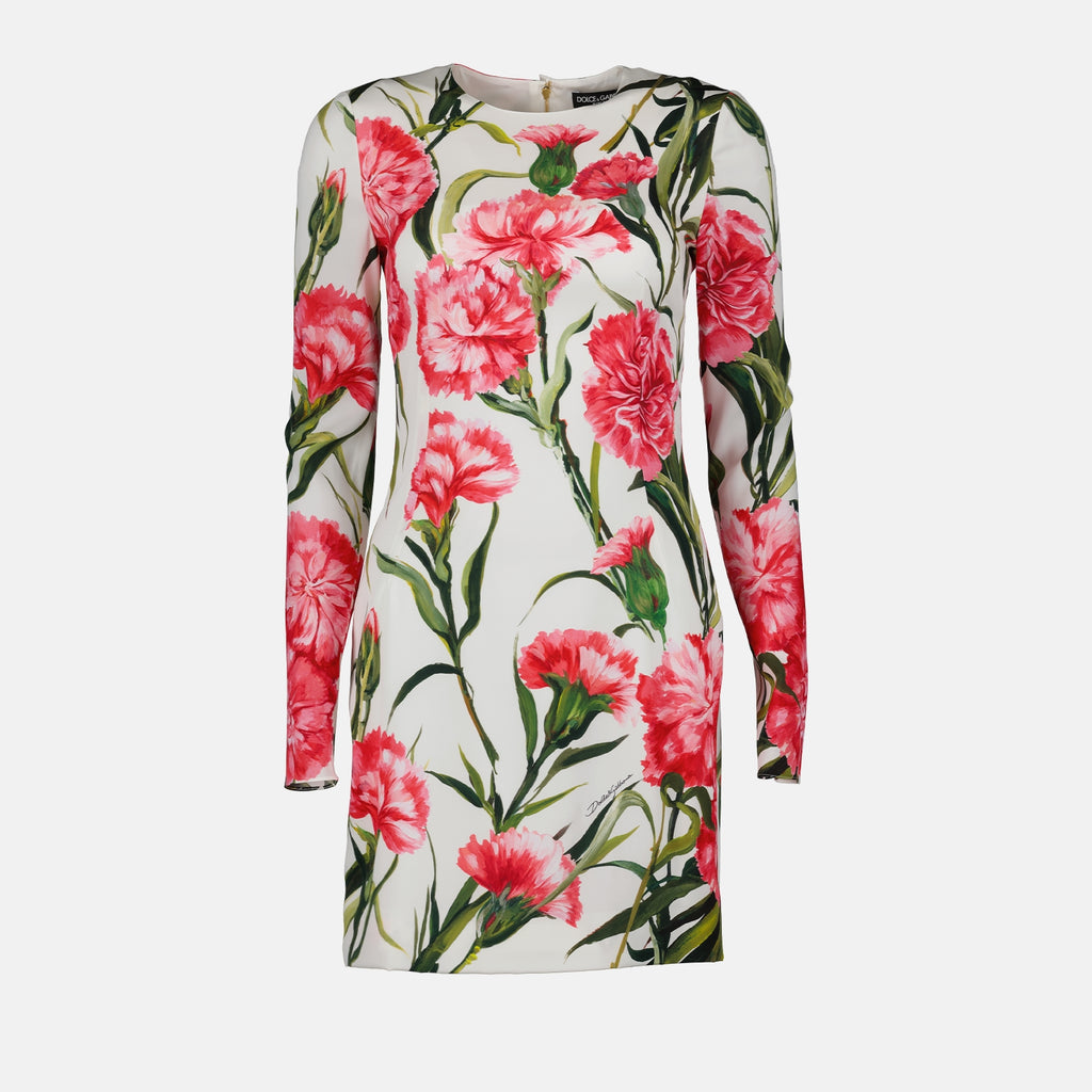 Abiti Robe à imprimé œillets Dolce & Gabbana Rosa Femme