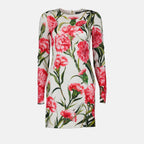 Abiti Robe à imprimé œillets Dolce & Gabbana Rosa Femme