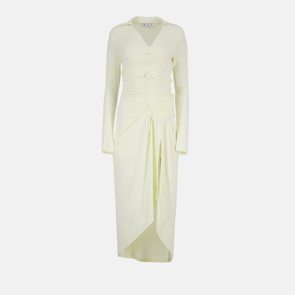 Robe drapée beige