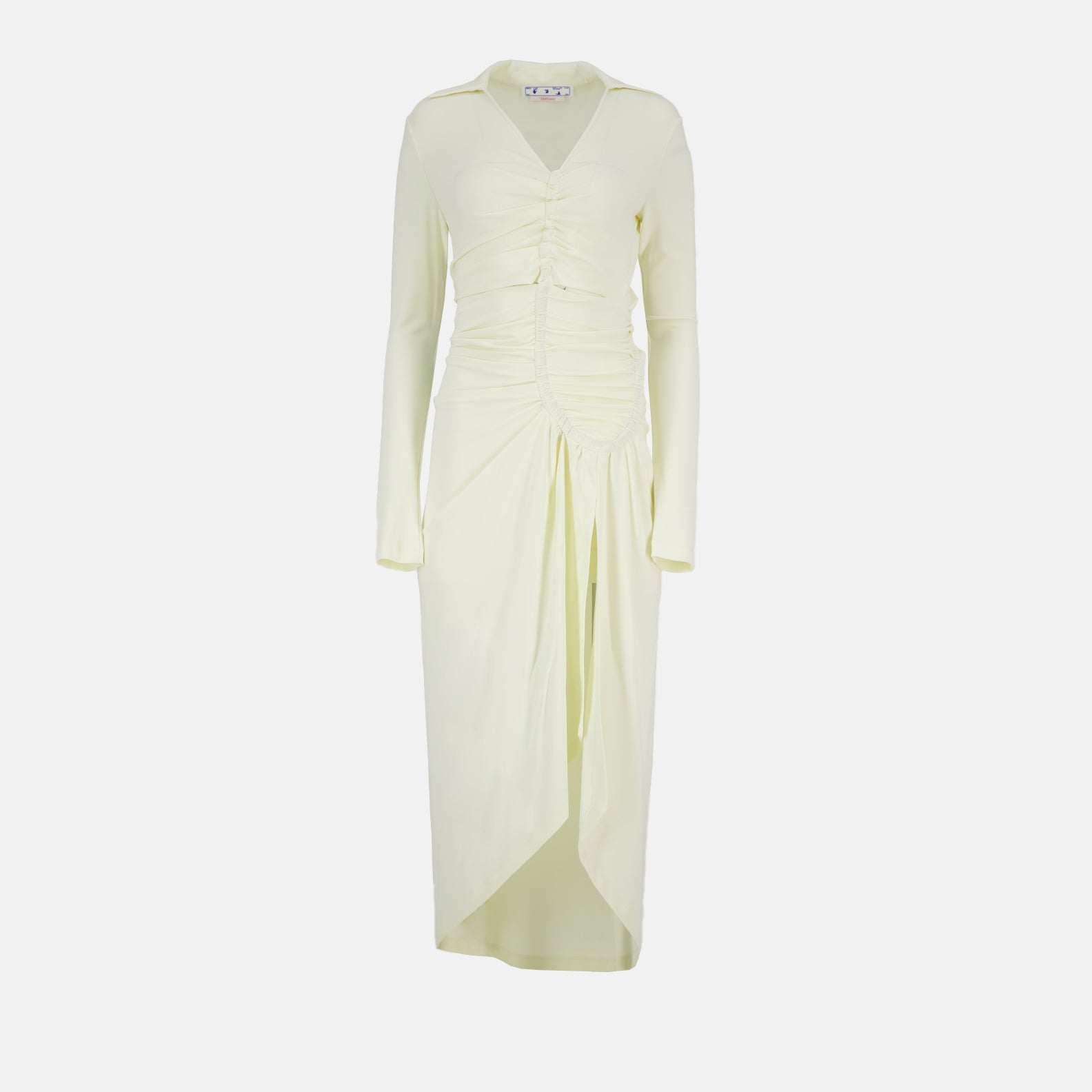 Robe drapée beige
