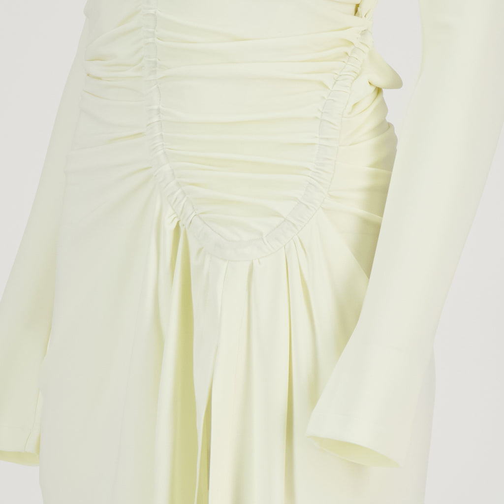 Robe drapée beige