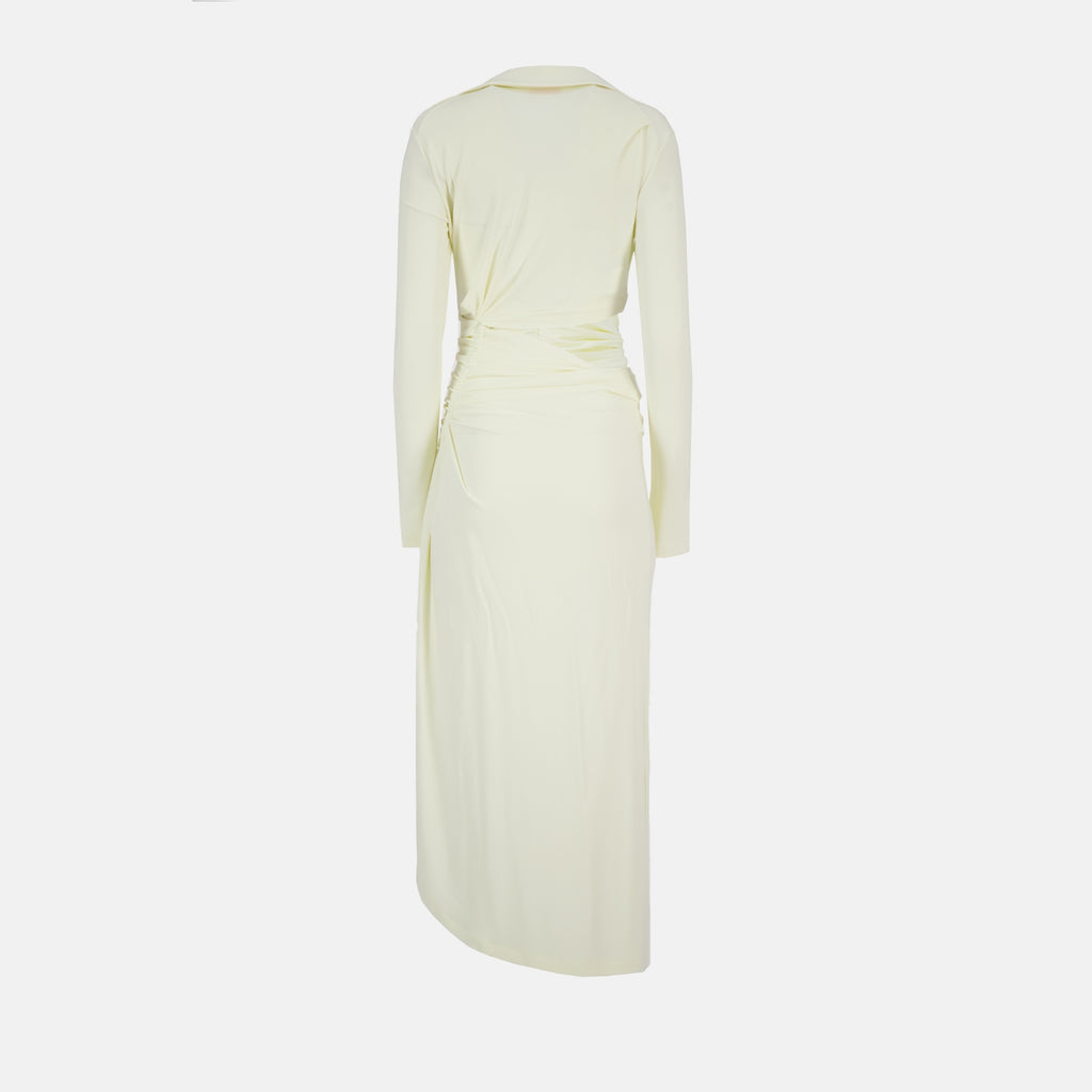 Robe drapée beige