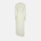 Robe drapée beige