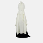 Robe drapée sans manches en ivoire
