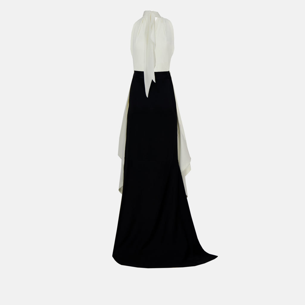 Robe drapée sans manches en ivoire