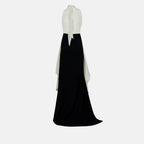 Robe drapée sans manches en ivoire