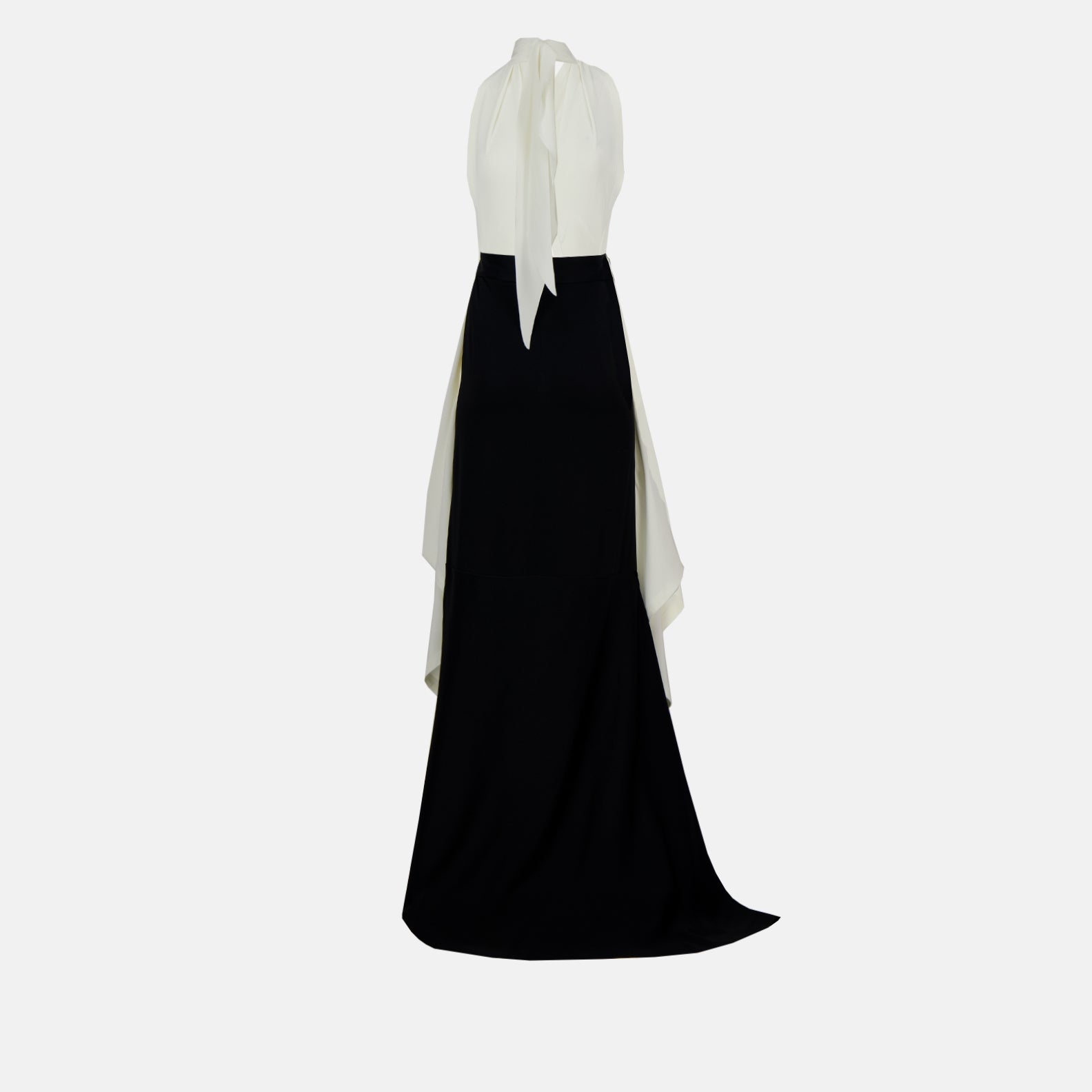 Robe drapée sans manches en ivoire