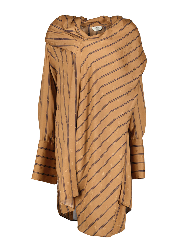 Vestidos Robe en crêpe Fendi Marrom Femme